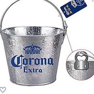 ⭐️ Corona Beer Metal Ice Bucket w/ Opener